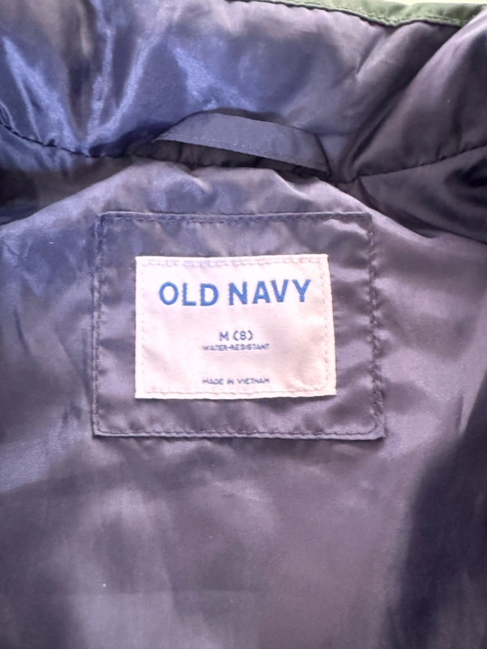 Old Navy Green Puffer Vest Kids Size M (8) Water-Resistant Lightweight - Picture 4 of 9
